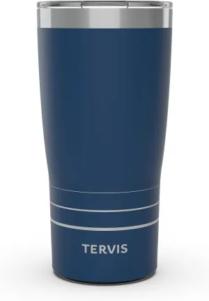 Tervis Traveler Powder Coated Stainless Steel Triple Walled Insulated Tumbler Travel Cup Keeps Drinks Cold & Hot, 20oz, Deepwater Blue