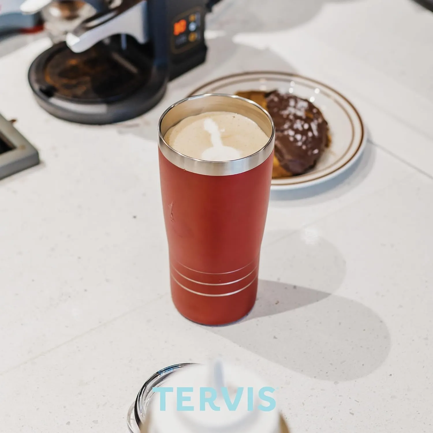 Tervis Traveler Powder Coated Stainless Steel Triple Walled Insulated Tumbler Travel Cup Keeps Drinks Cold & Hot, 20oz, Onyx Shadow