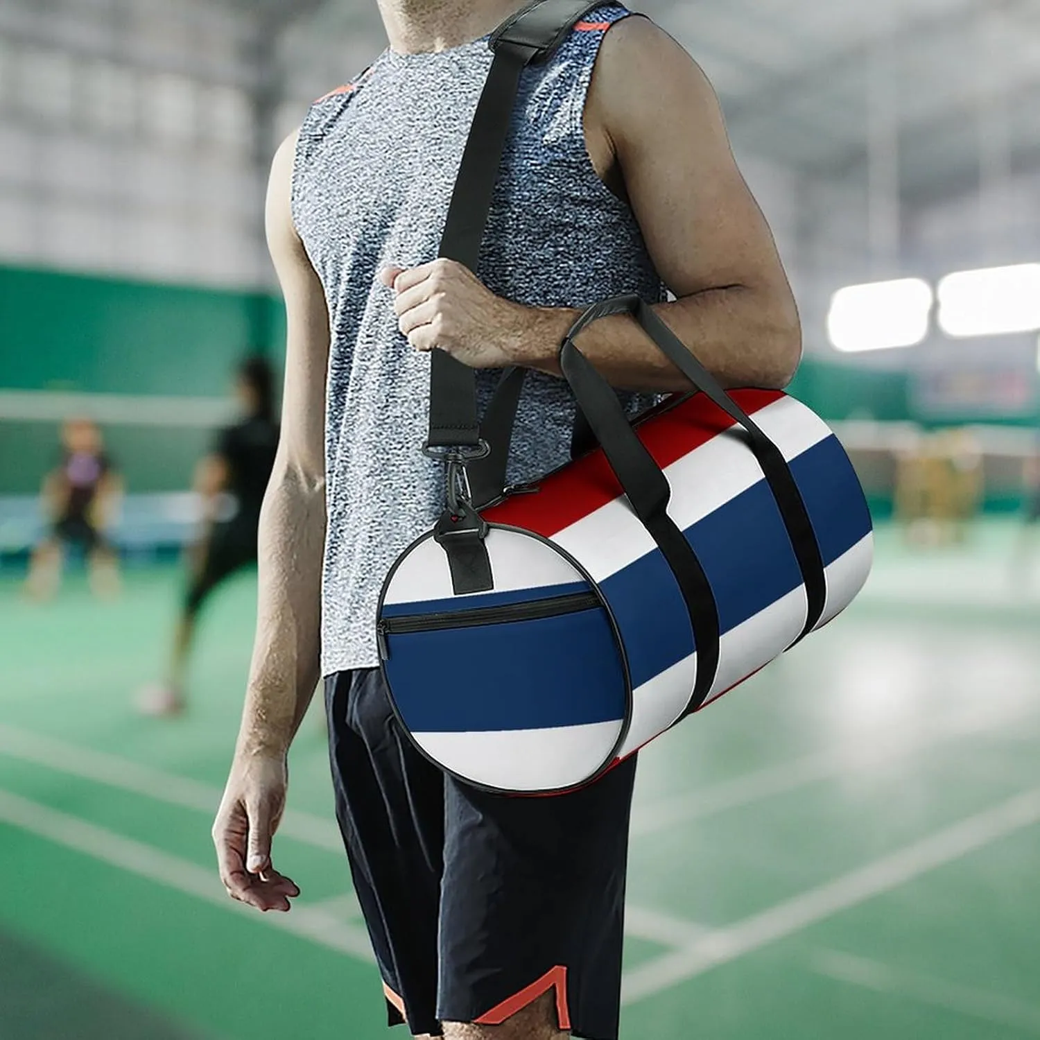Thailand Flag Waterproof Gym Bag with Shoe Compartment Sports Duffel Travel Weekender