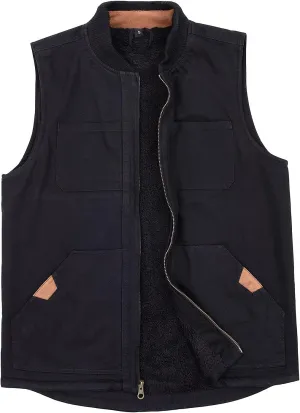 ThCreasa Mens Sherpa Fleece Lined Vest Sleeveless Zip Up Winter Outdoor Travel Fishing Vest Jacket