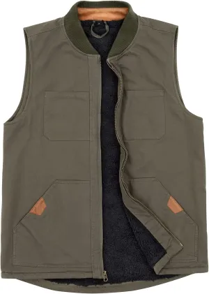 ThCreasa Mens Sherpa Fleece Lined Vest Sleeveless Zip Up Winter Outdoor Travel Fishing Vest Jacket