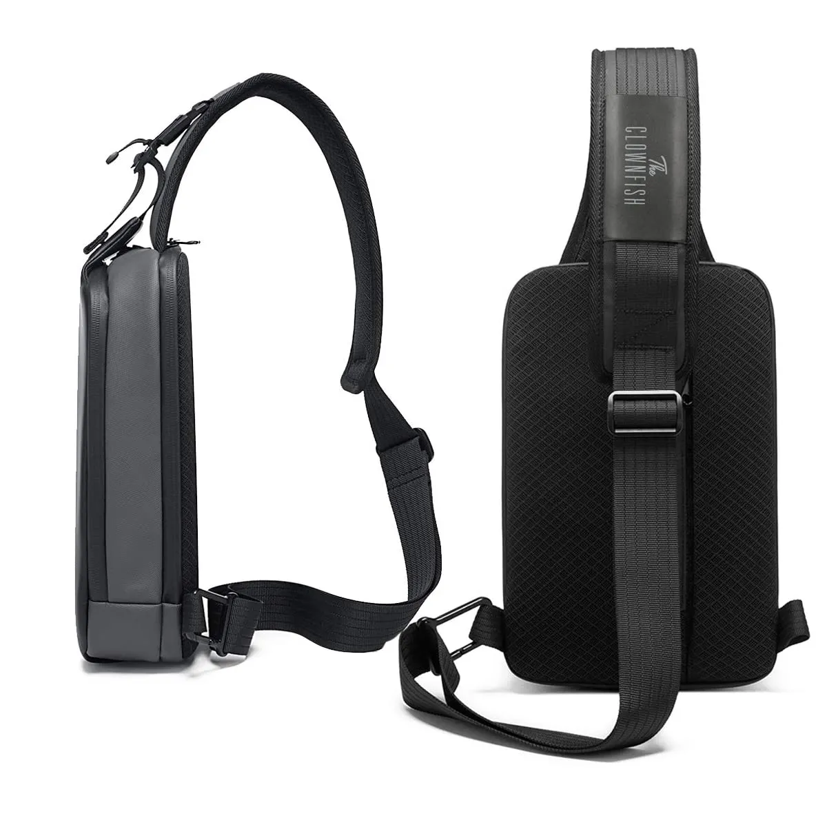 THE CLOWNFISH Anti-theft Sling Bag - Water Resistant, Scratchproof | Crossbody | 8L | Grey