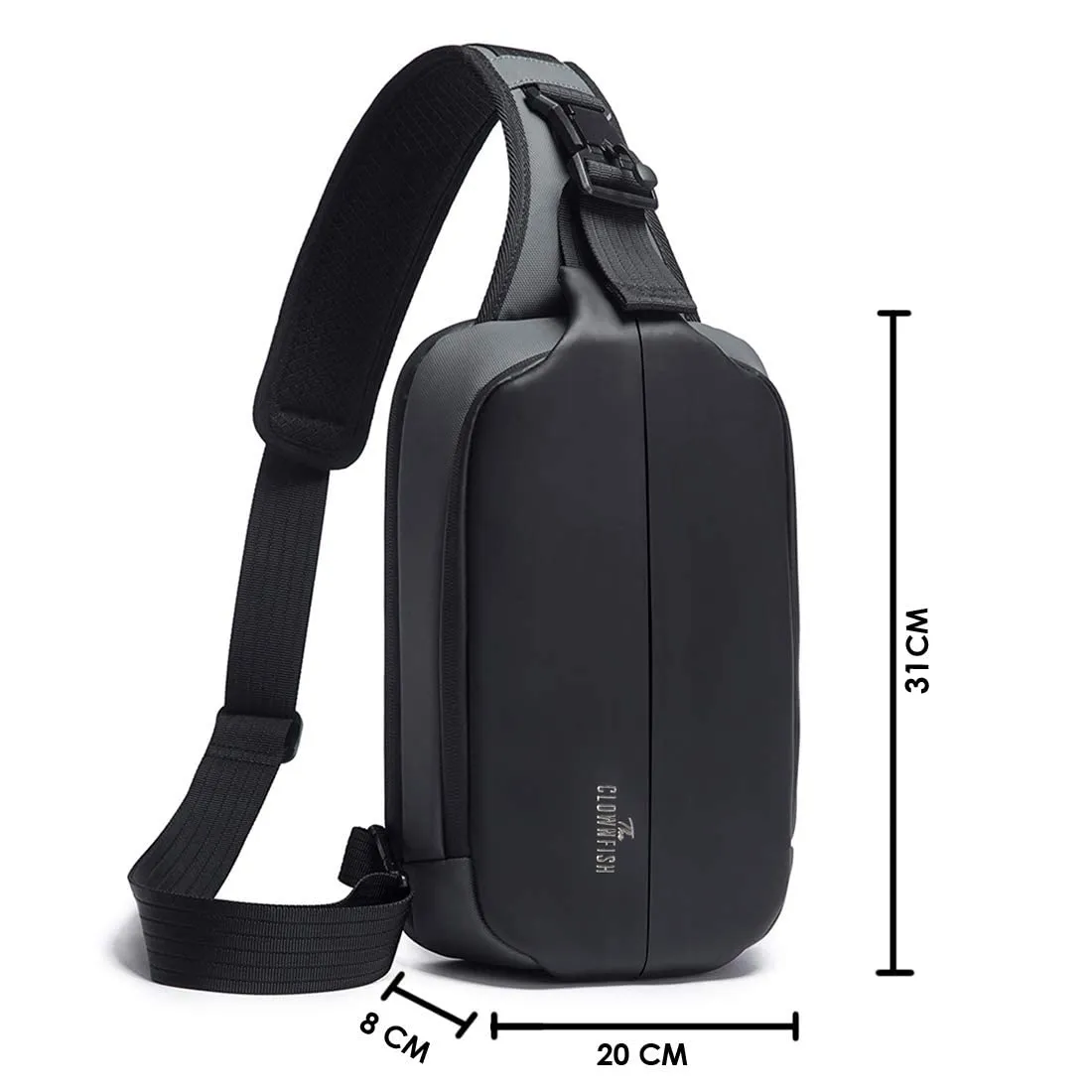 THE CLOWNFISH Anti-theft Sling Bag - Water Resistant, Scratchproof | Crossbody | 8L | Grey