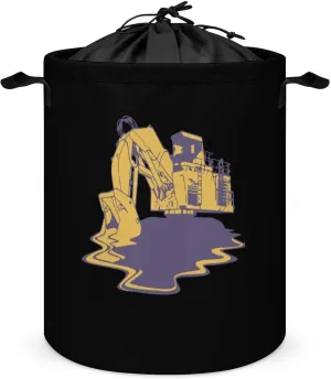 The Excavator Melt Foldable Laundry Hamper Drawstring Dirty Clothes Bag Organizer Basket for Bedroom Bathroom Dorm 44x44cm