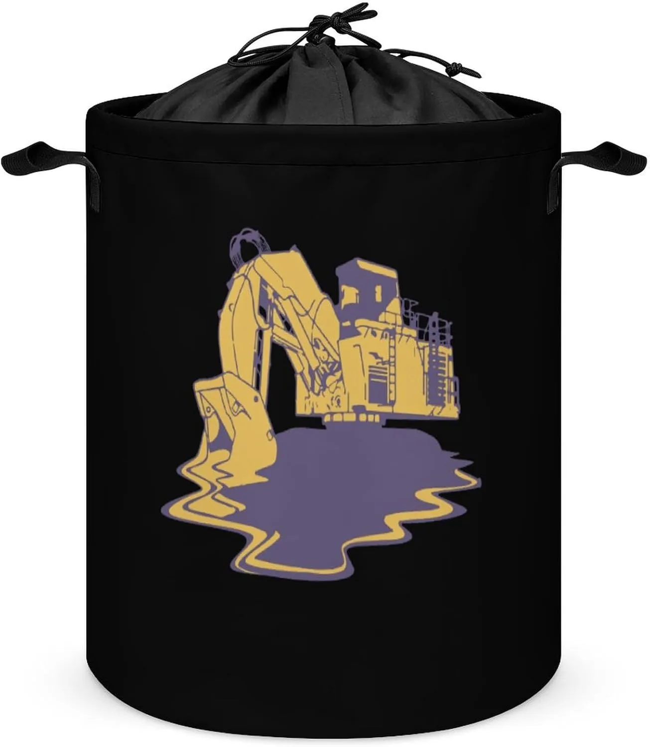 The Excavator Melt Foldable Laundry Hamper Drawstring Dirty Clothes Bag Organizer Basket for Bedroom Bathroom Dorm 44x44cm