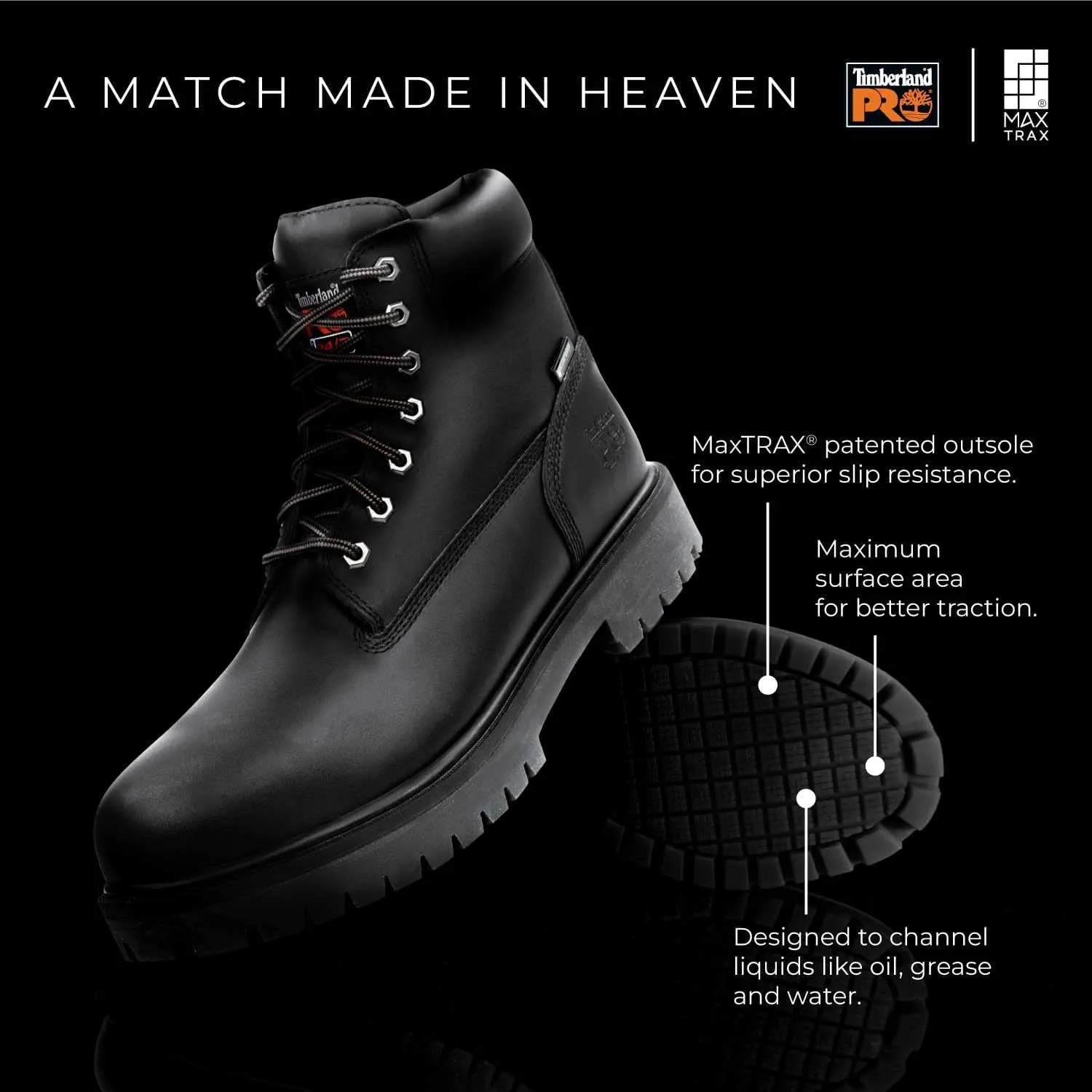 Timberland PRO 6IN Direct Attach Men's Steel Toe MaxTRAX Slip-Resistant Work Boot