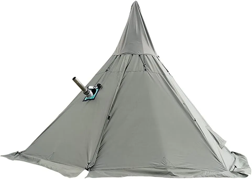 Tipi Hot Tents Outdoor Tents Teepee with Stove Hole Waterproof Family Pyramid Tent Camping Backpacking Hiking Mountaineering Heated Shelter