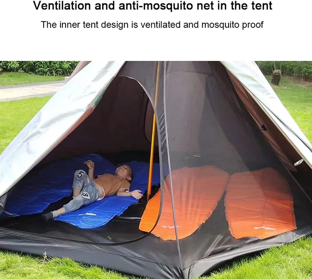 Tipi Hot Tents Outdoor Tents Teepee with Stove Hole Waterproof Family Pyramid Tent Camping Backpacking Hiking Mountaineering Heated Shelter