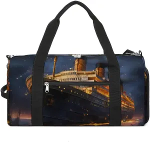 Titanic Cruise Ship Voyage Sports Gym Bag for Men Women Travel Duffel Bag with Shoulder Strap