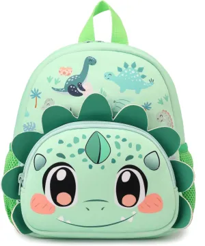 Toddler Backpack,12inch Preschool Backpack Cute Cartoon Animal Waterproof Lightweigt Kids Schoolbag for Boys Girls (Dinosaur L Green)