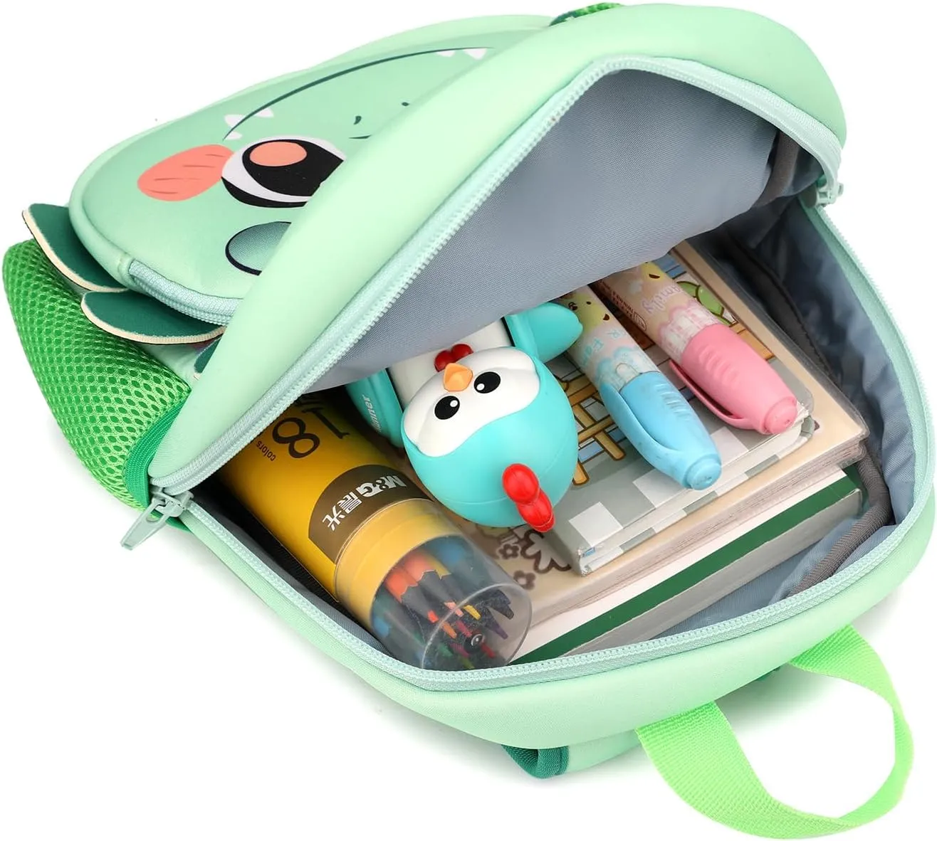 Toddler Backpack,12inch Preschool Backpack Cute Cartoon Animal Waterproof Lightweigt Kids Schoolbag for Boys Girls (Dinosaur L Green)