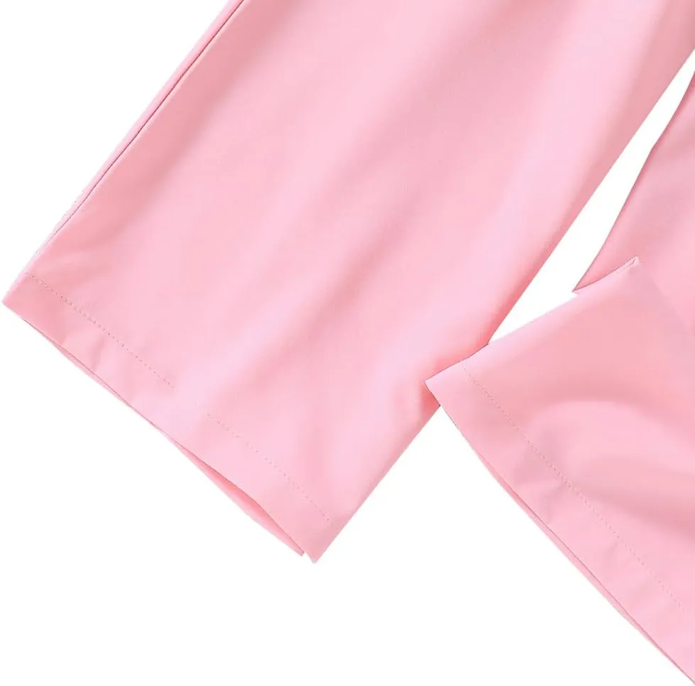 Toddler Girl Clothes - Butterfly Graphic Flounce Short Sleeve & Paper Bag Waist Belted Pants - Kid T-Shirt Set