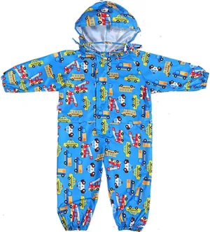 Toddler Rain Suit Baby Rain Suit with Hood Waterproof Coverall One Piece Rain Suit Kids(1-7 Years)