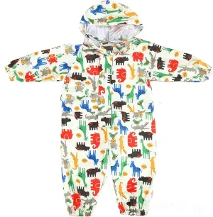 Toddler Rain Suit Baby Rain Suit with Hood Waterproof Coverall One Piece Rain Suit Kids(1-7 Years)