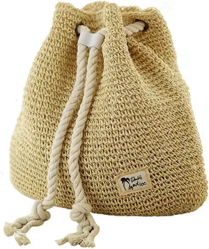 TONWHAR® Campus Fashion Straw Shoulder Bag Beach Backpack Purse