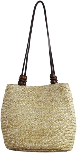 TONWHAR European Style Straw Bag Purse Woven Summer Beach Tote for women