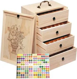 TORIBIO Essential Oils Box for 112 Bottles, Wooden Essential Oils Storage Organizer Holds 5 10 15 20 30 ml for Young Living & Doterra Bottles