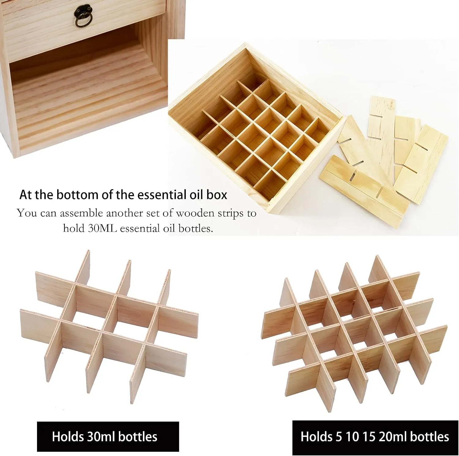TORIBIO Essential Oils Box for 112 Bottles, Wooden Essential Oils Storage Organizer Holds 5 10 15 20 30 ml for Young Living & Doterra Bottles