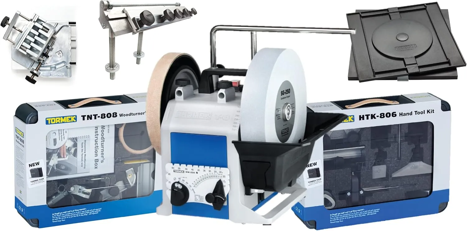 Tormek T-8 Ultimate Plus Kit (Tormek T-8 Original Sharpener   HTK-806 Hand Tool Kit   TNT-808 Woodturner's Kit   SVH-320 Planer Blade Attachment   DBS-22 Drill Bit Attachment   RB-180) (US Version)