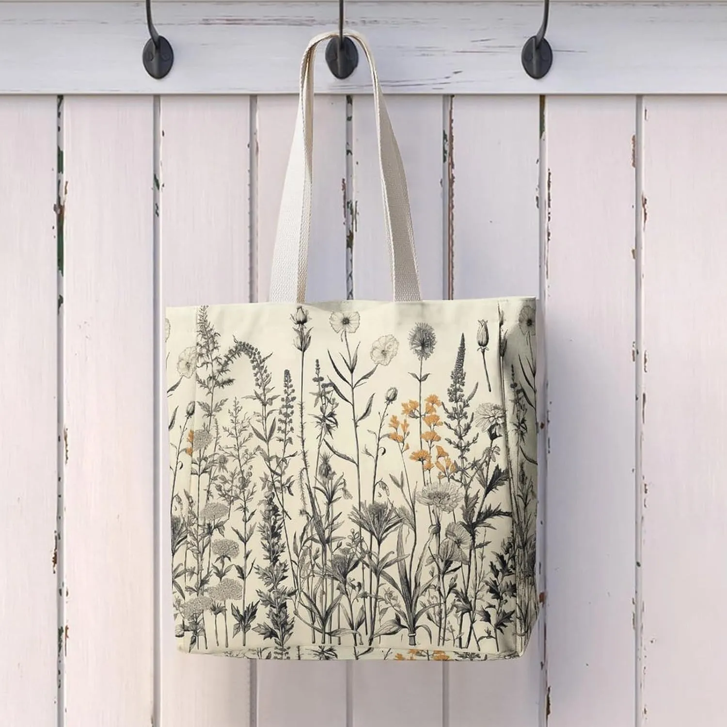 Tote Bag Laptop Handbag Floral Sunflower Grocery Bag Canvas Shoulder Bag Crossbody Bag for Travel