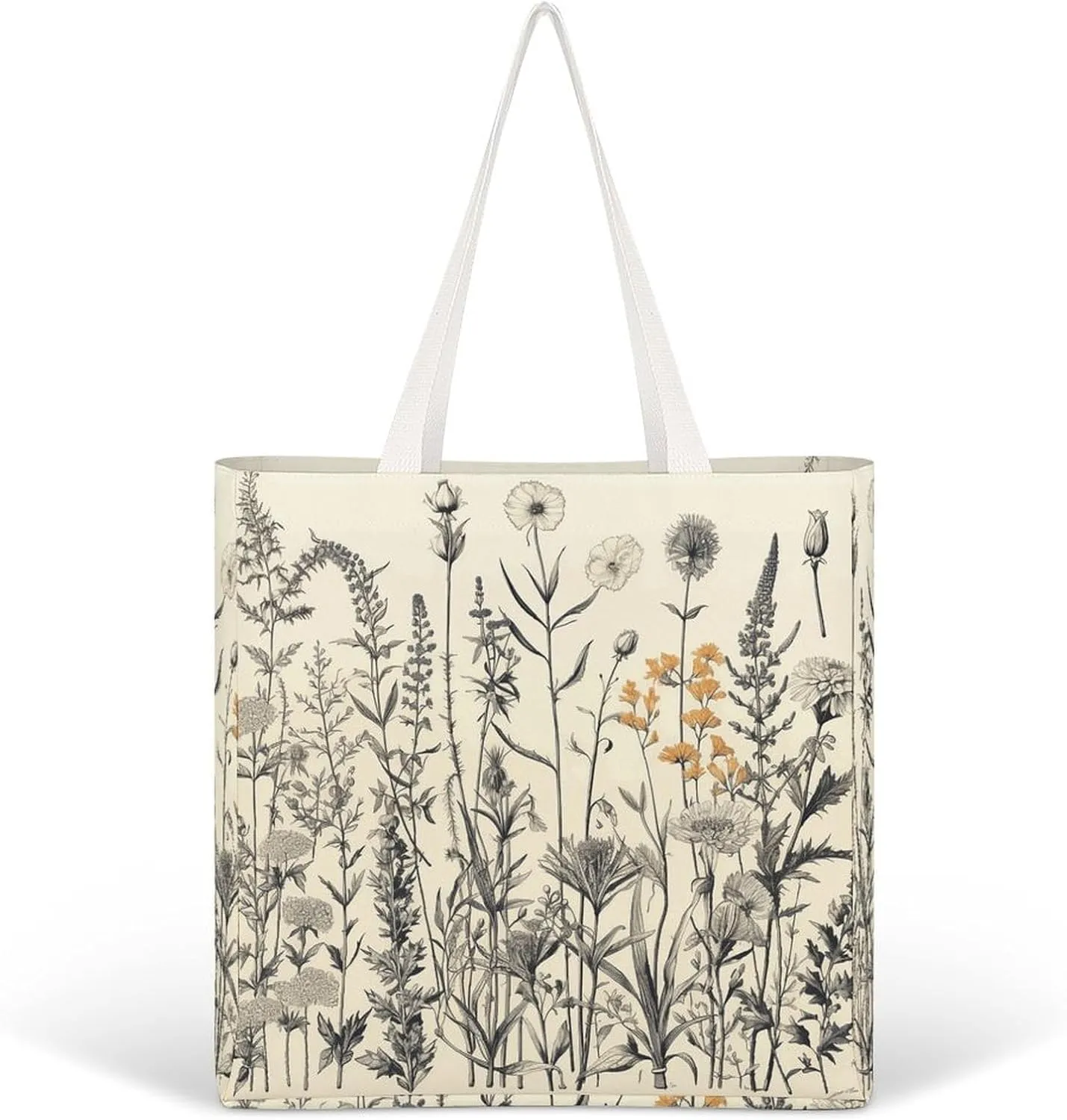 Tote Bag Laptop Handbag Floral Sunflower Grocery Bag Canvas Shoulder Bag Crossbody Bag for Travel