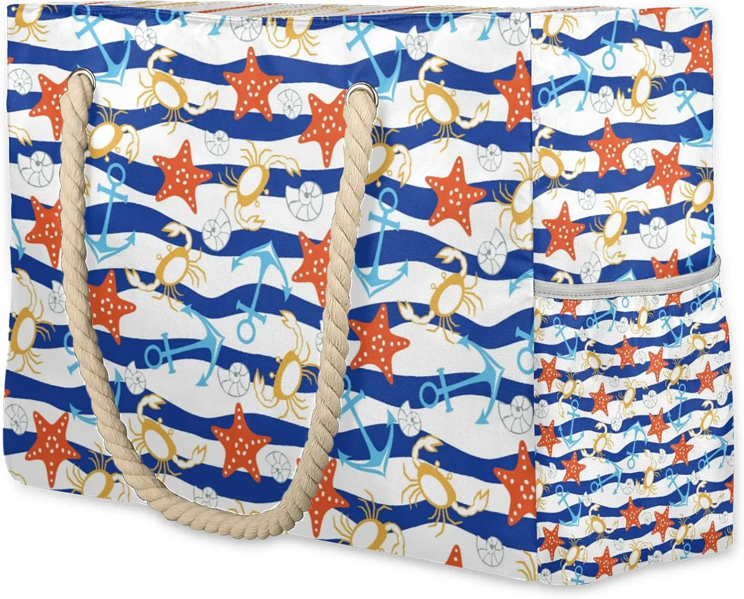 Tote Beach Bag for Women with Zipper Large Waterproof Sandproof Swim Pool Bag