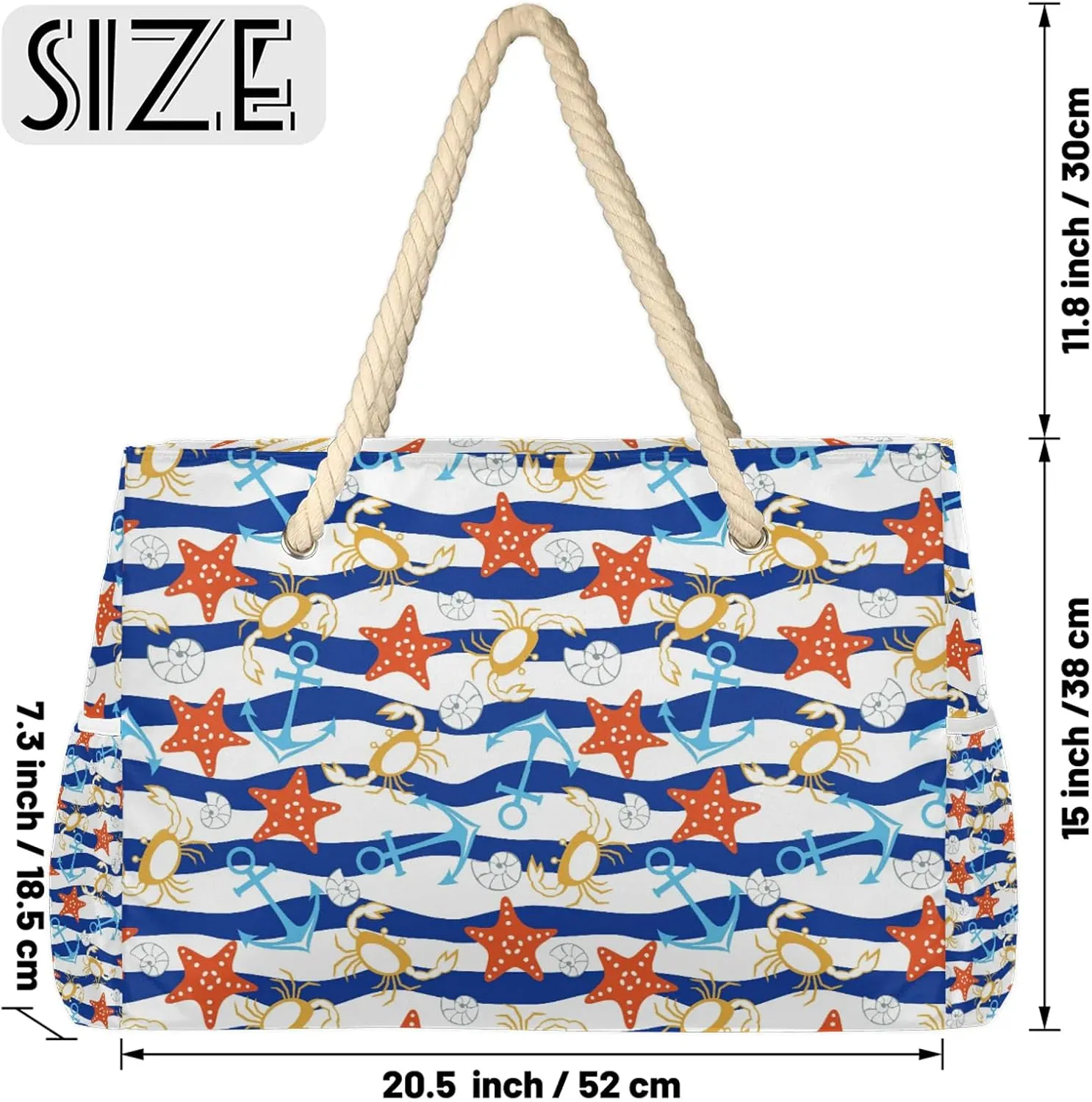 Tote Beach Bag for Women with Zipper Large Waterproof Sandproof Swim Pool Bag