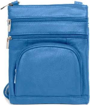TOVOSO Crossbody Bag for Women, Genuine Leather Multi-Pocket Purse with Adjustable Strap, RFID Protection, Built-In Wallet