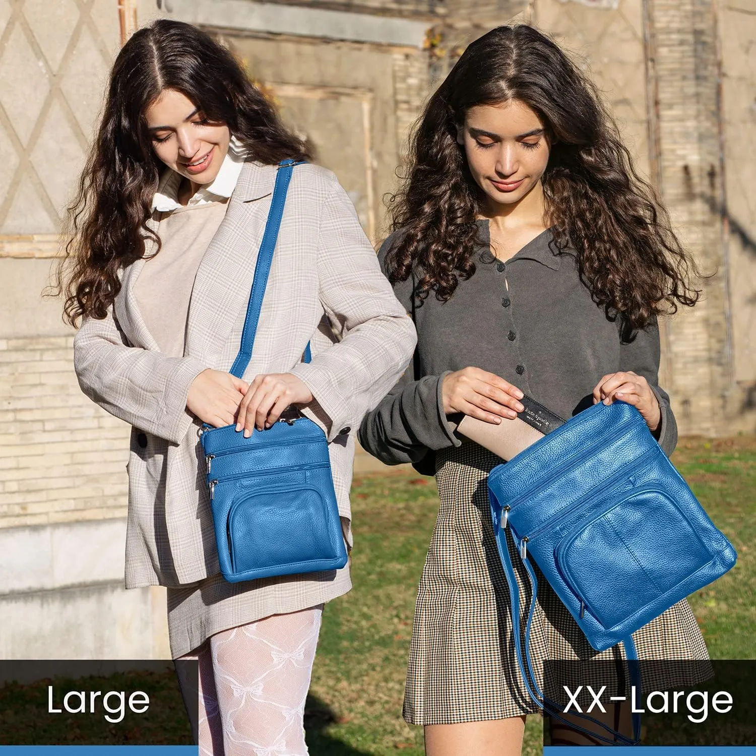 TOVOSO Crossbody Bag for Women, Genuine Leather Multi-Pocket Purse with Adjustable Strap, RFID Protection, Built-In Wallet