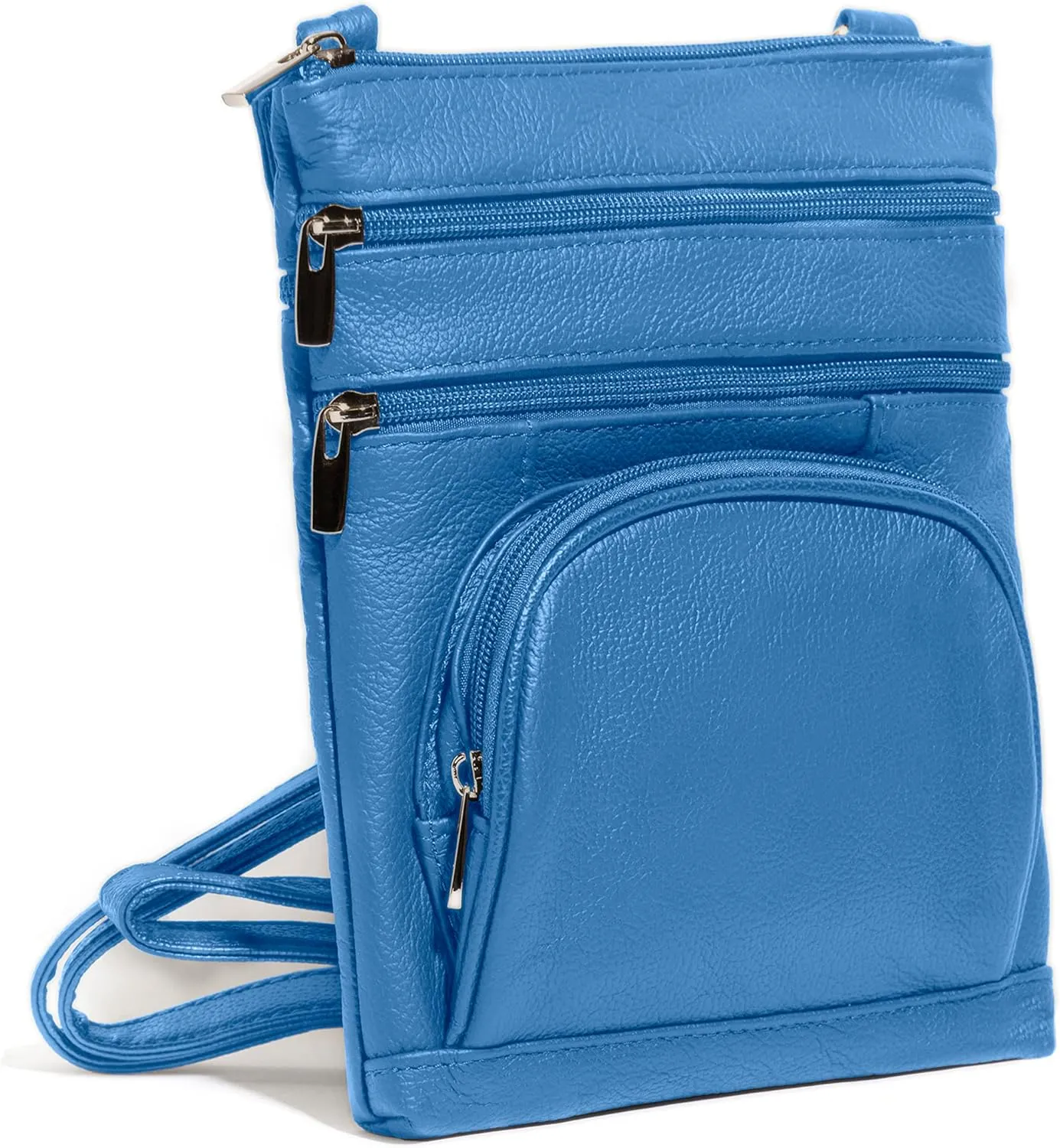 TOVOSO Crossbody Bag for Women, Genuine Leather Multi-Pocket Purse with Adjustable Strap, RFID Protection, Built-In Wallet