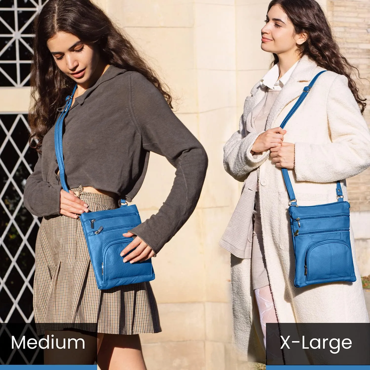 TOVOSO Crossbody Bag for Women, Genuine Leather Multi-Pocket Purse with Adjustable Strap, RFID Protection, Built-In Wallet