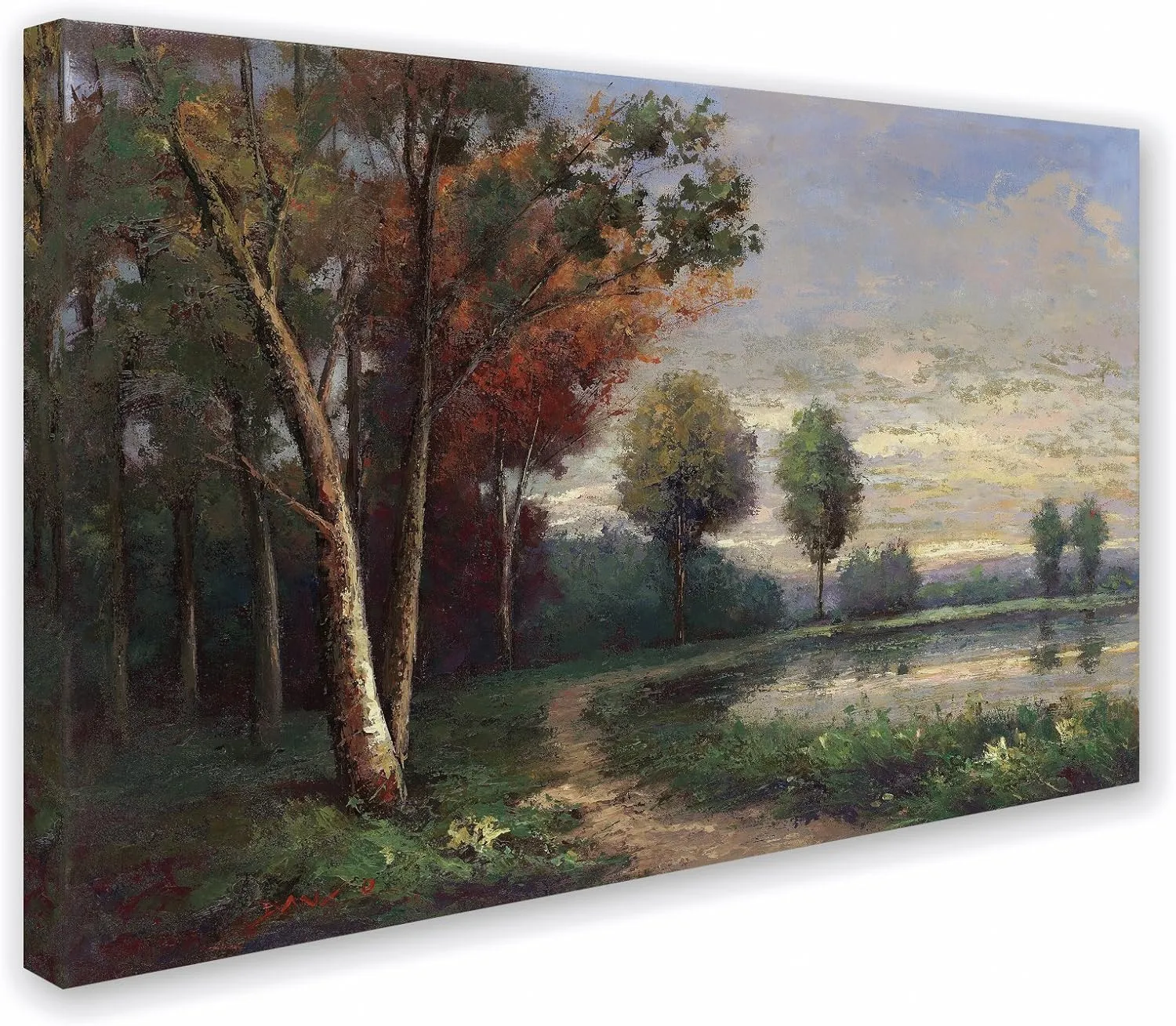 Trademark Fine Art MA0755-C2232GG Landscape with a Lake by Daniel Moises, 22x32-Inch, 22x32