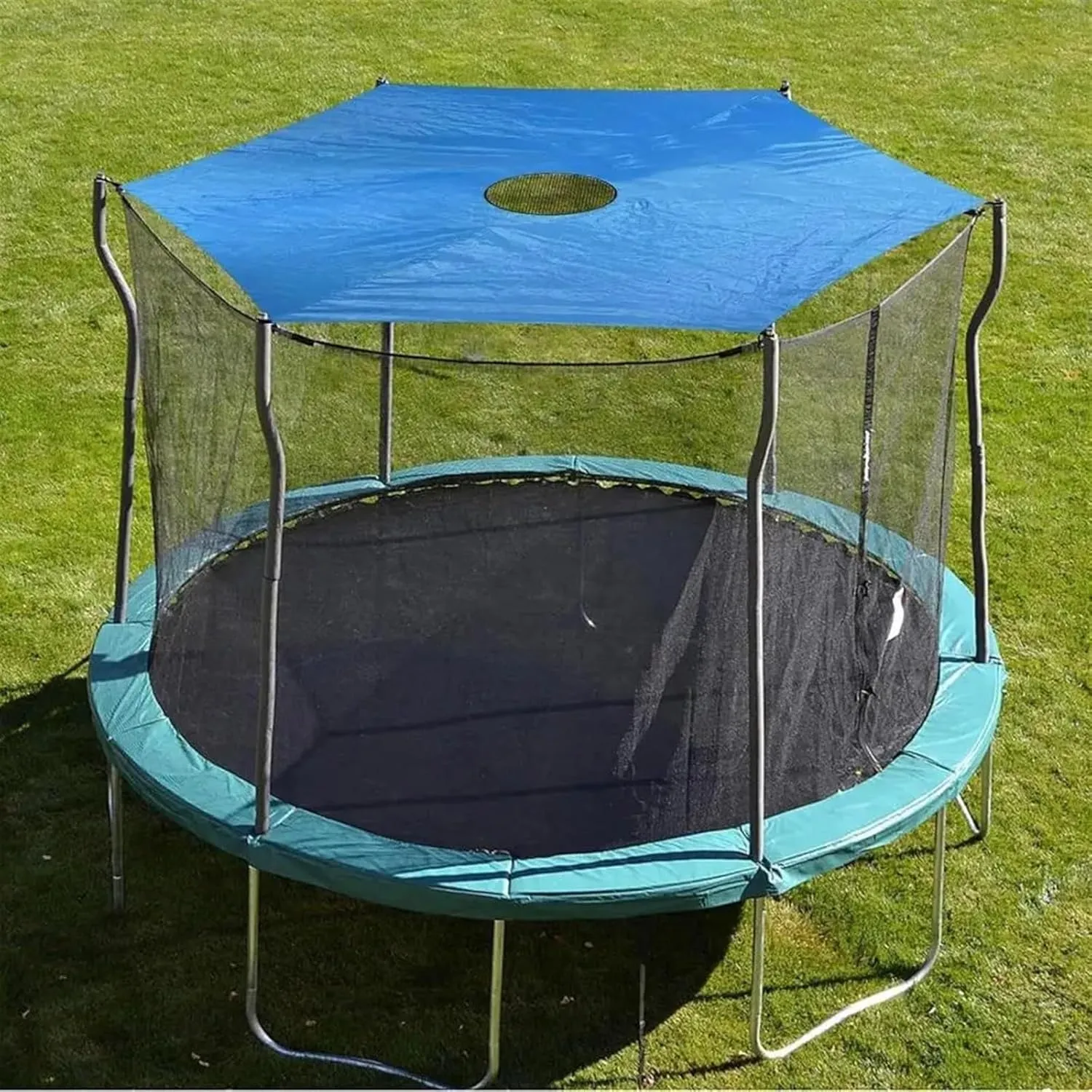 Trampoline Tent 6/8/10/12/14-Foot Trampoline Sunshade Cover UV Resistant Waterproof Oxford Cloth 6 Poles Canopy Sun Protect Rainproof Tent Cover for Outdoor