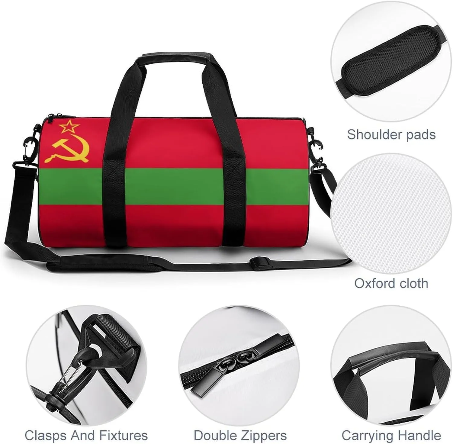 Transnistria Flag Gym Duffle Bag for Boys Girls with Wet Pocket Sports Weekender Travel Carry On