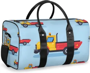 Transportation Truck Travel Duffle Bag for Women Men Gym Duffel Foldable Bag Waterproof Weekender Excavator Vehicle Duffle Tote