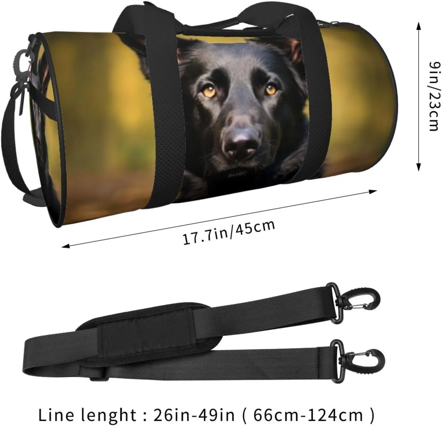 Travel Bag For Women,Black German Shepherd Dog Print Personal Item Duffle Bags,Weekend Travel Duffel Tote Bag,Travel Sport Gym Bag For Men,Airplane Travel Essentials For Flying