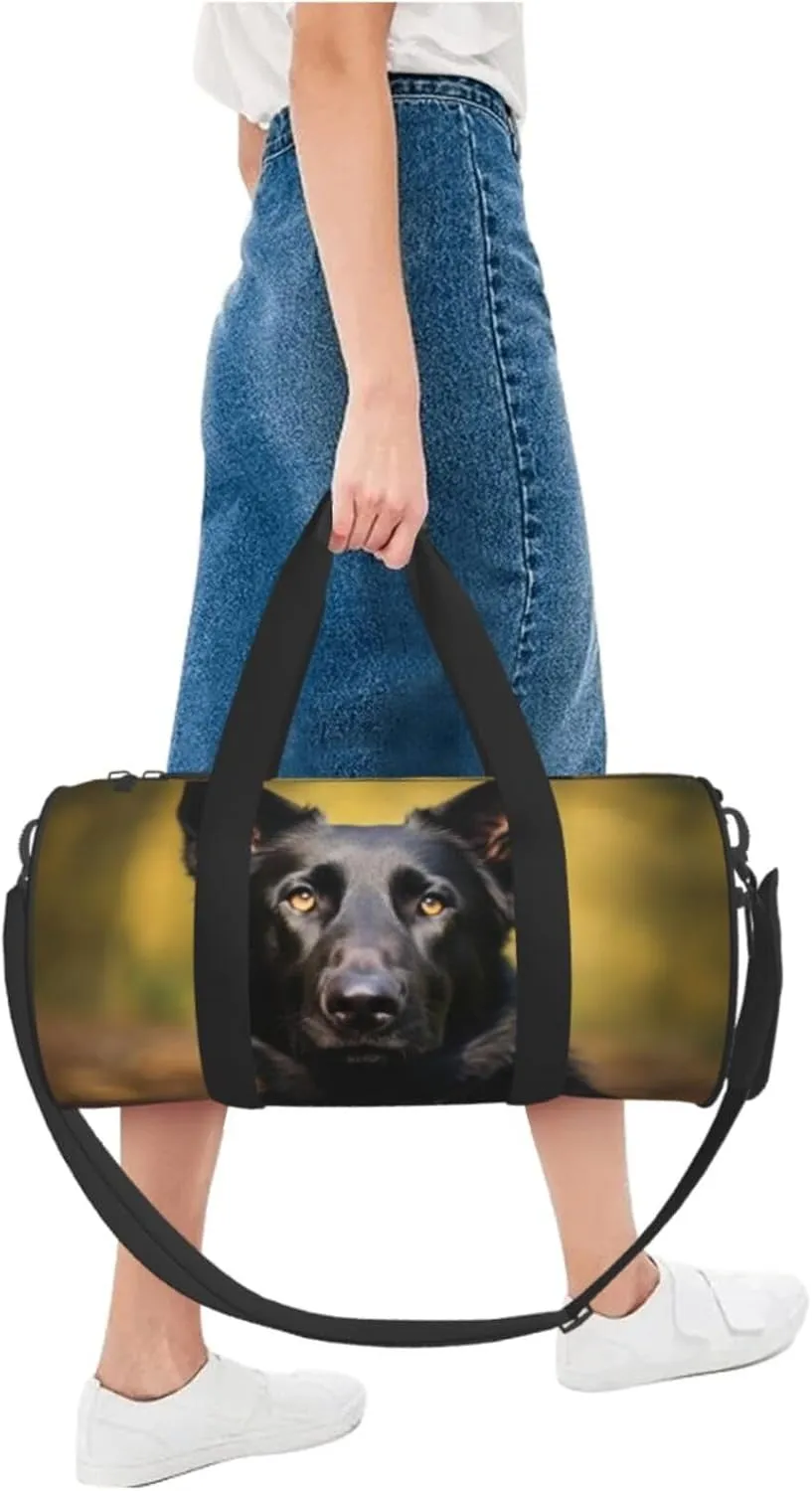 Travel Bag For Women,Black German Shepherd Dog Print Personal Item Duffle Bags,Weekend Travel Duffel Tote Bag,Travel Sport Gym Bag For Men,Airplane Travel Essentials For Flying