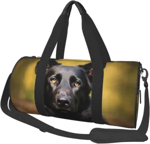 Travel Bag For Women,Black German Shepherd Dog Print Personal Item Duffle Bags,Weekend Travel Duffel Tote Bag,Travel Sport Gym Bag For Men,Airplane Travel Essentials For Flying