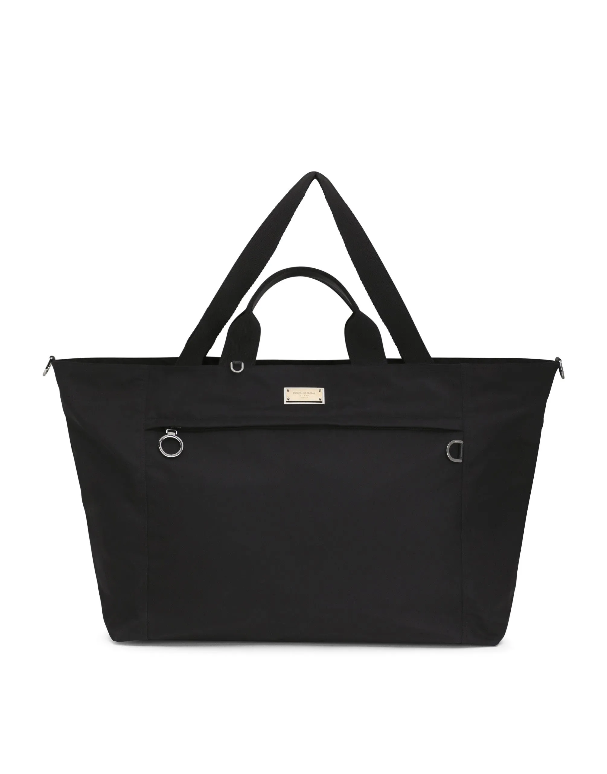 Travel bag with logo plate