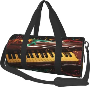 Travel Duffel Bag Colorful Notes And Musical Keyboard Weekender Overnight Bag For Men Women Large Capacity Sports Gym Bag Canvas Carry On Tote Bags For Travel Yoga
