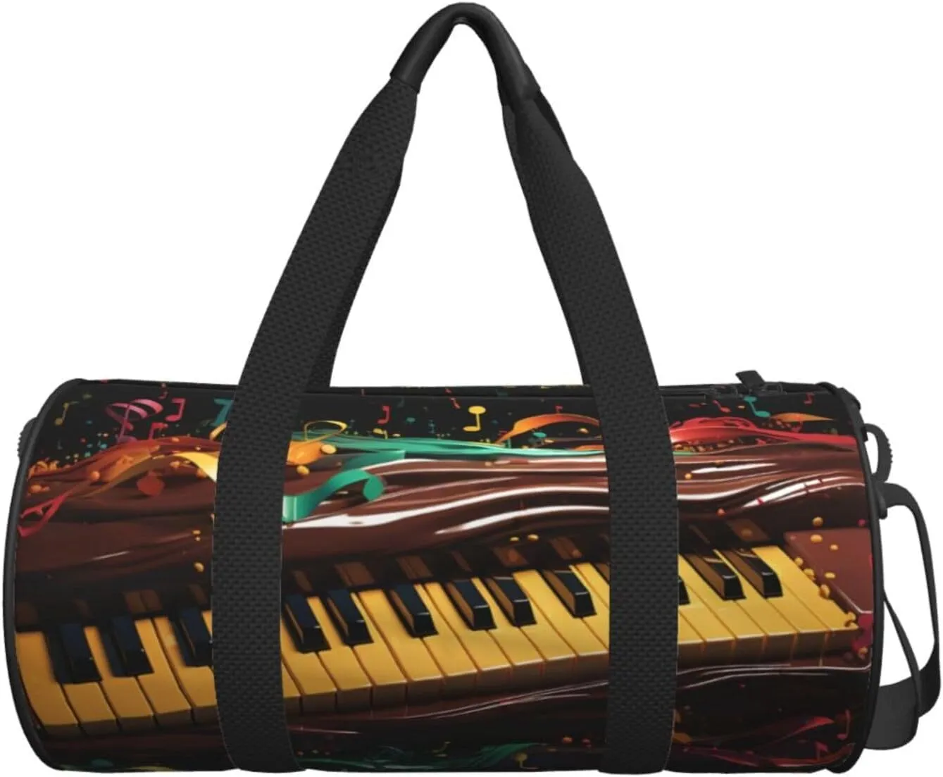 Travel Duffel Bag Colorful Notes And Musical Keyboard Weekender Overnight Bag For Men Women Large Capacity Sports Gym Bag Canvas Carry On Tote Bags For Travel Yoga