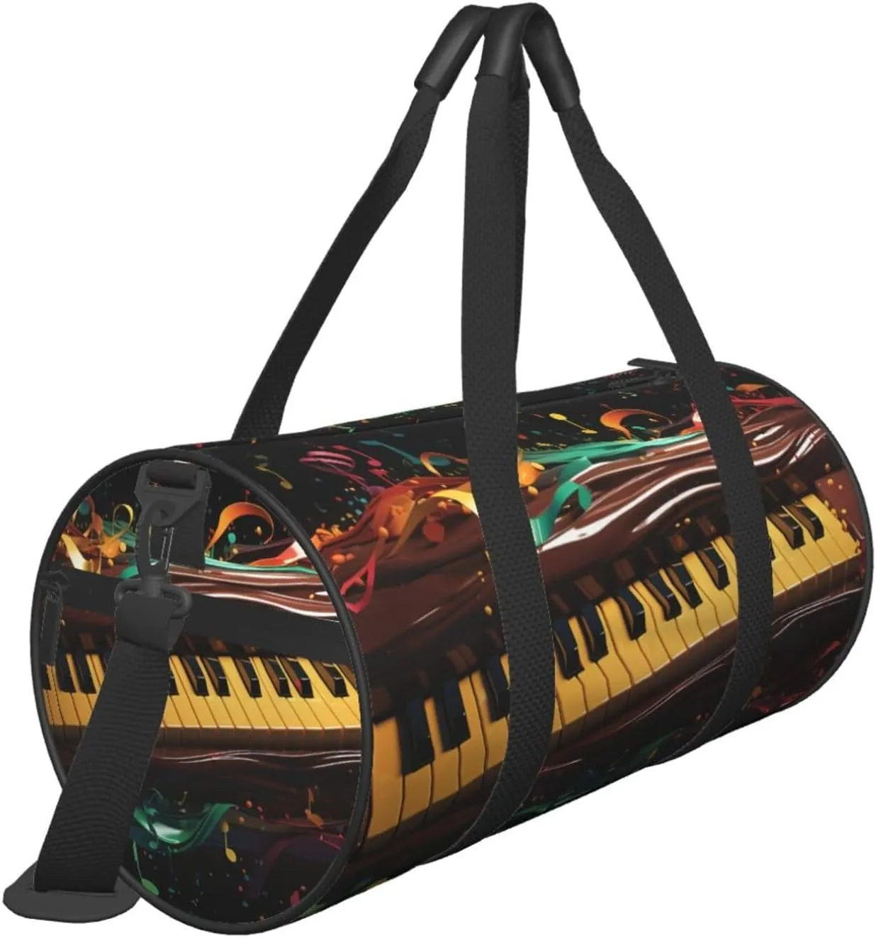 Travel Duffel Bag Colorful Notes And Musical Keyboard Weekender Overnight Bag For Men Women Large Capacity Sports Gym Bag Canvas Carry On Tote Bags For Travel Yoga