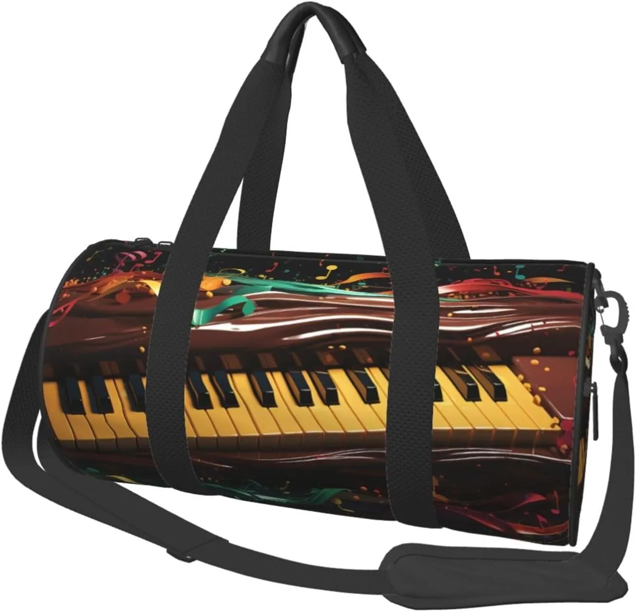 Travel Duffel Bag Colorful Notes And Musical Keyboard Weekender Overnight Bag For Men Women Large Capacity Sports Gym Bag Canvas Carry On Tote Bags For Travel Yoga