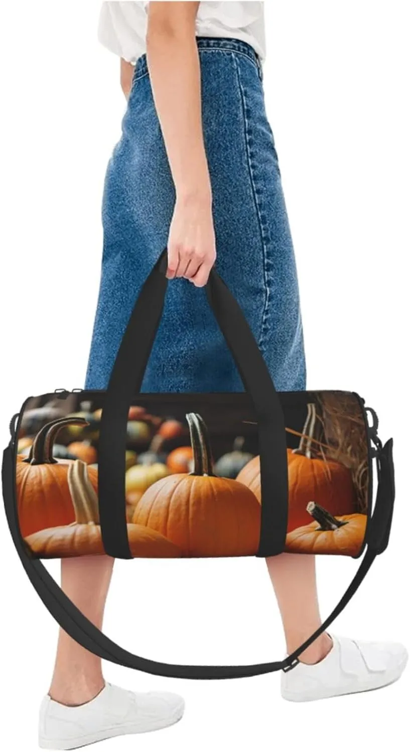 Travel Duffel Bag Fall Pumpkins Weekender Overnight Bag For Men Women Large Capacity Sports Gym Bag Canvas Carry On Tote Bags For Travel Yoga