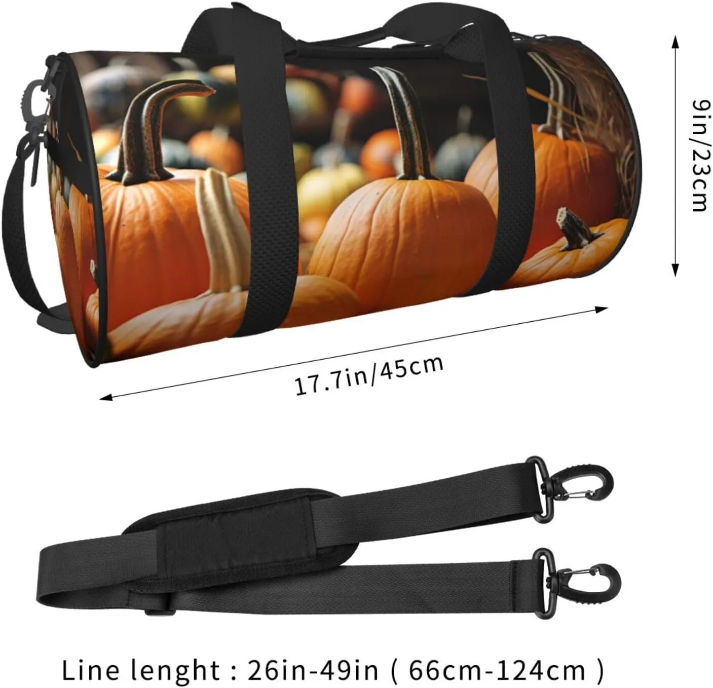 Travel Duffel Bag Fall Pumpkins Weekender Overnight Bag For Men Women Large Capacity Sports Gym Bag Canvas Carry On Tote Bags For Travel Yoga