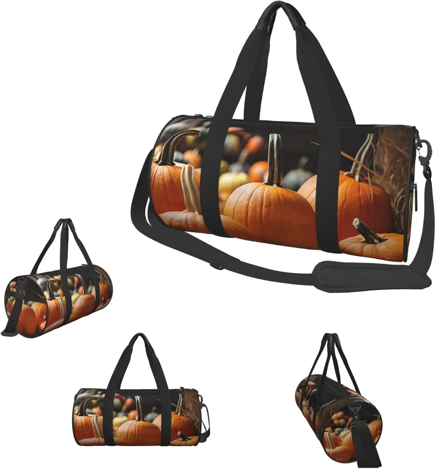 Travel Duffel Bag Fall Pumpkins Weekender Overnight Bag For Men Women Large Capacity Sports Gym Bag Canvas Carry On Tote Bags For Travel Yoga