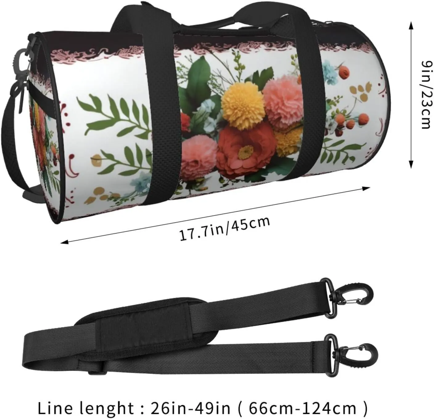 Travel Duffel Bag Flower Bouquet Weekender Overnight Bag For Men Women Large Capacity Sports Gym Bag Canvas Carry On Tote Bags For Travel Yoga
