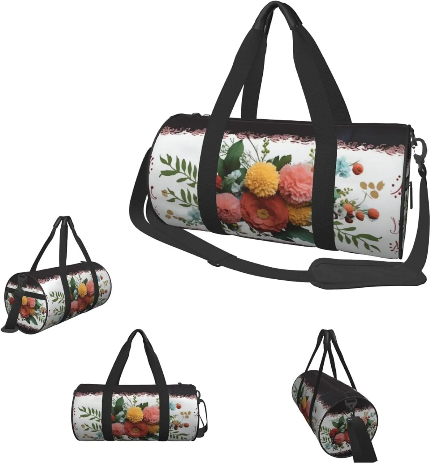 Travel Duffel Bag Flower Bouquet Weekender Overnight Bag For Men Women Large Capacity Sports Gym Bag Canvas Carry On Tote Bags For Travel Yoga