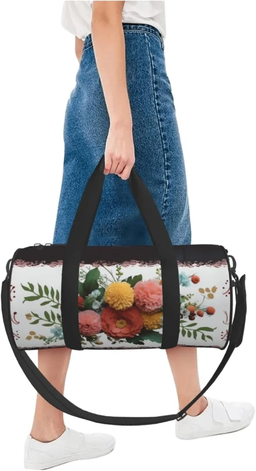 Travel Duffel Bag Flower Bouquet Weekender Overnight Bag For Men Women Large Capacity Sports Gym Bag Canvas Carry On Tote Bags For Travel Yoga