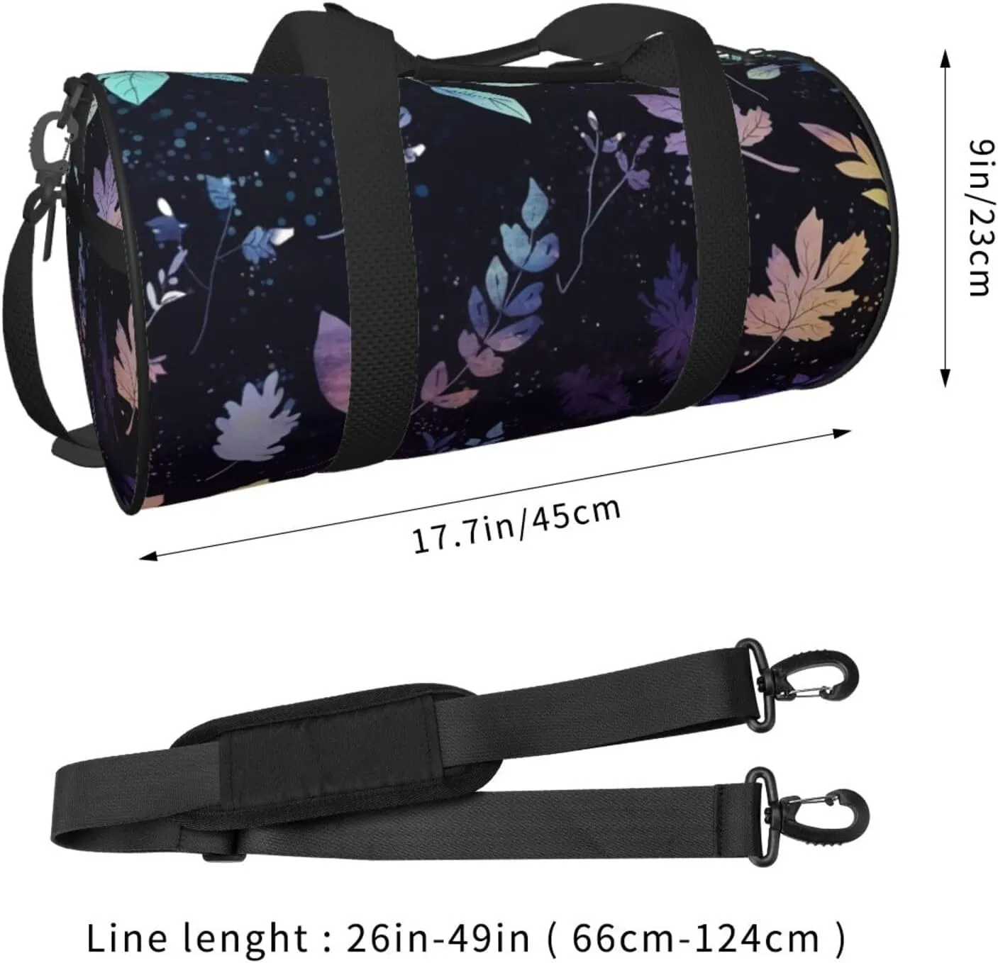 Travel Duffel Bag Leaves On Starry Sk Weekender Overnight Bag For Men Women Large Capacity Sports Gym Bag Canvas Carry On Tote Bags For Travel Yoga